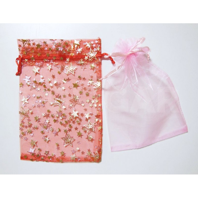 BOLSA DE ORGANZA 13 X 20 ROSA X 10 UNIDADES       