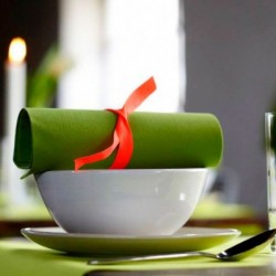 SERVILLETA SIMIL TELA VERDE...