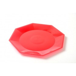 PLATO OCTOGONAL 22CM ROJO...