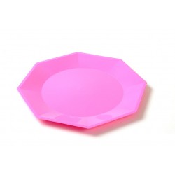 PLATO OCTOGONAL 22CM ROSA...