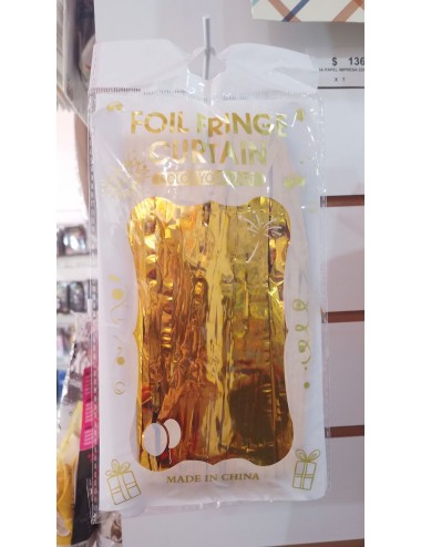 CORTINA METALIZADA ORO 1MT...